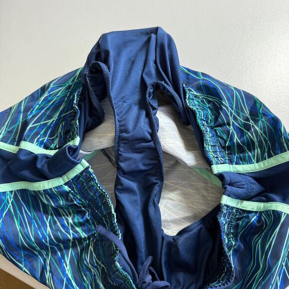 Athletic Works Women’s Running Shorts Size L 12-14 Blue Green Lined Activewear - Picture 7 of 10